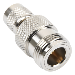 Adaptador en Línea, de Conector Mini-UHF Macho a N Hembra, Níquel/ Oro/ Teflón.