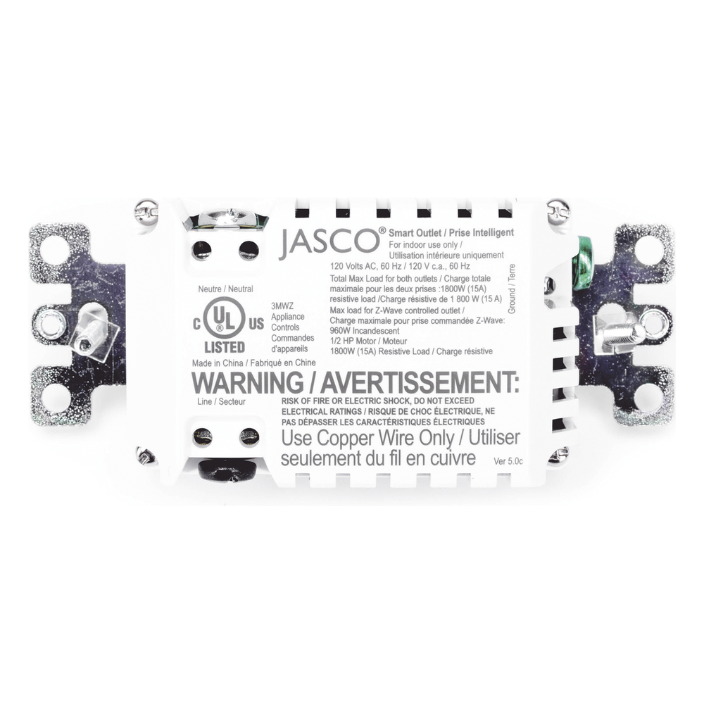 (ZWAVE) Tomacorriente con señal inalambrica Z-WAVE, compatible con HUB HC7, C8, puede ser un panel de alarma L5210, L7000 con Total Connect y Alarm.Com