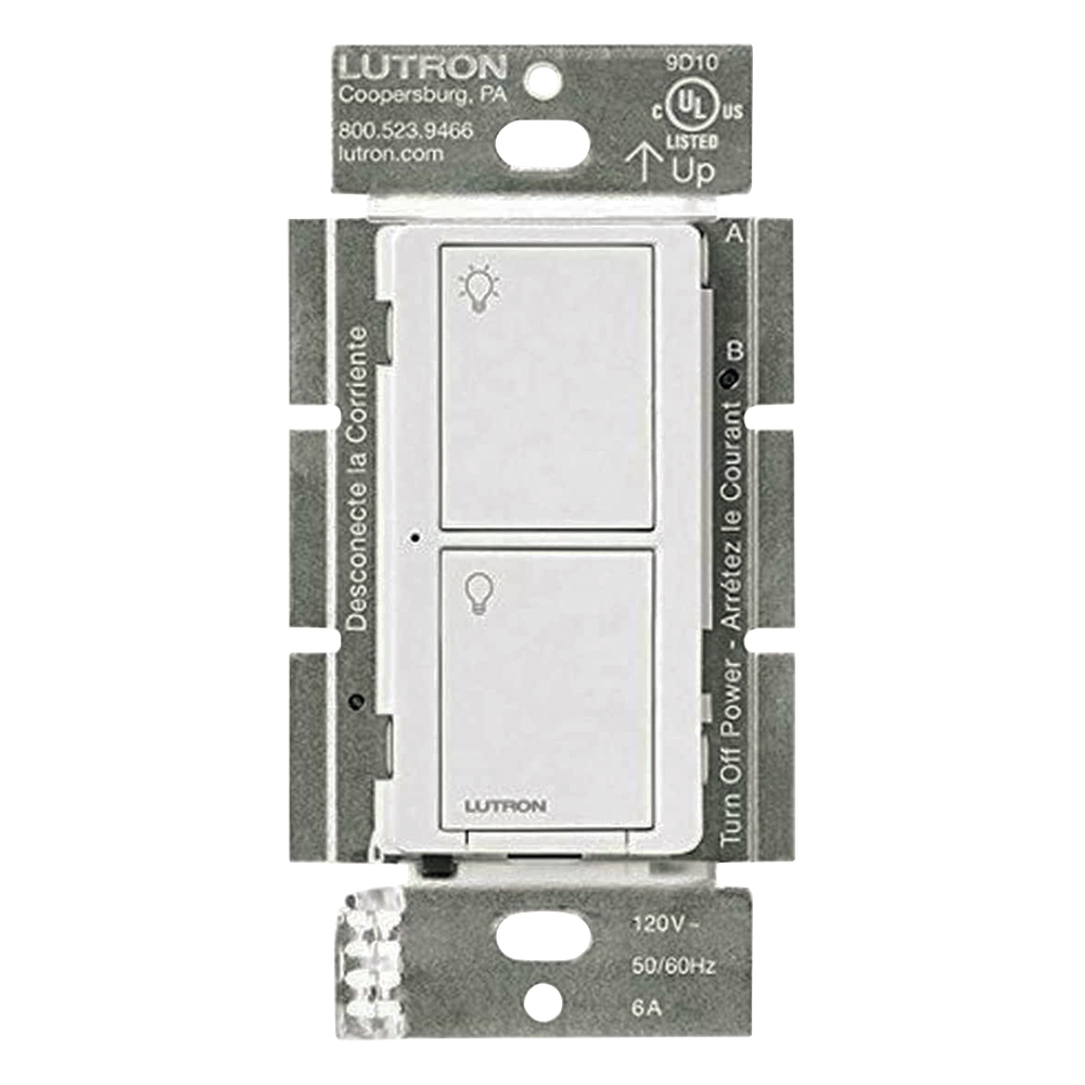 Interruptor on/off inalámbrico de pared para iluminación y ventiladores, 120 V, requiere neutro, control con Pico o desde la app con Smart Bridge, Caseta Wireless