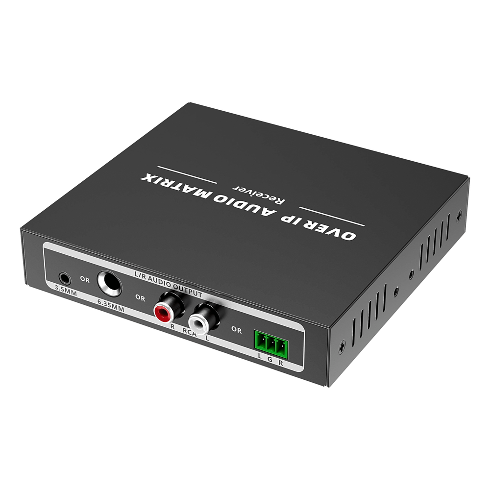 Extensor de Audio sobre IP | PCM 2.0 | 120 m | Matriz Flexible 1 a 1 / 1 a N / N a N | Interfaces Profesionales | Protección ESD | Solo Receptor