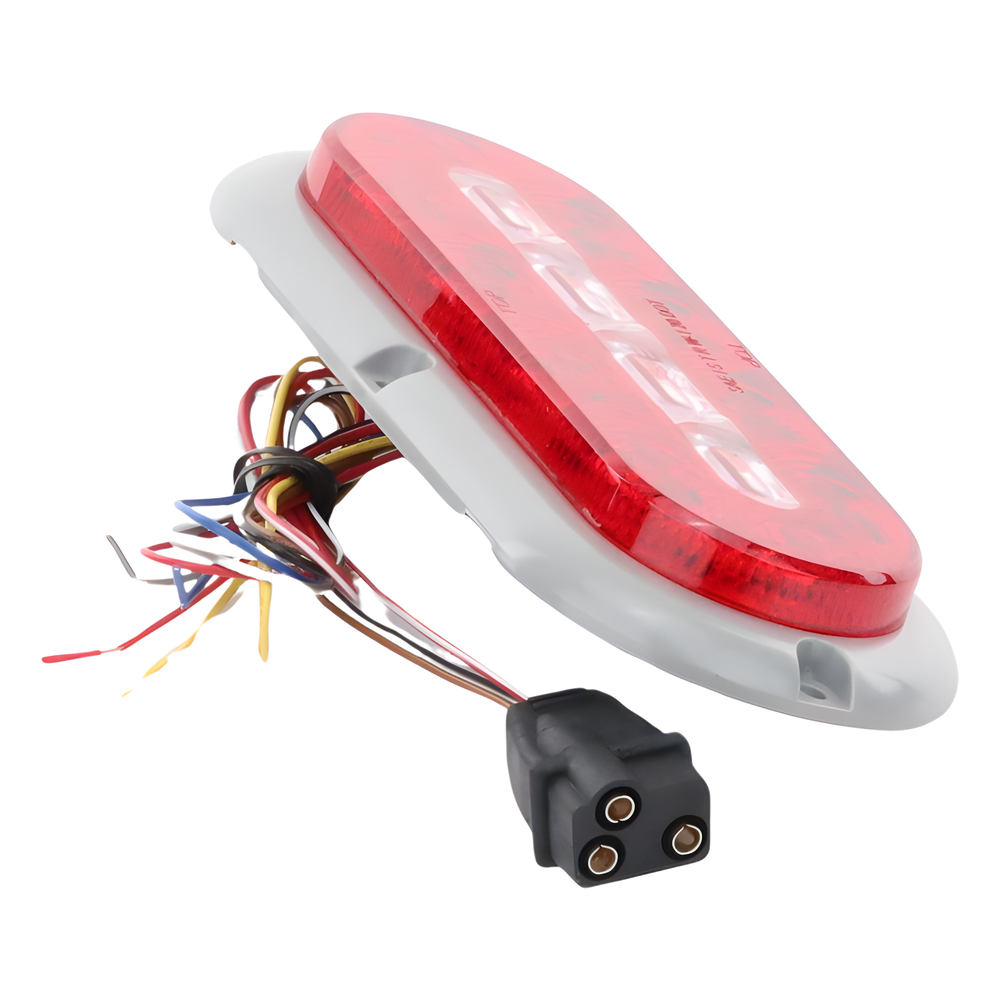 Plafon Ovalado Trasero de 18 LED, Rojo/Blanco/Ambar, 7.5 Pulgadas