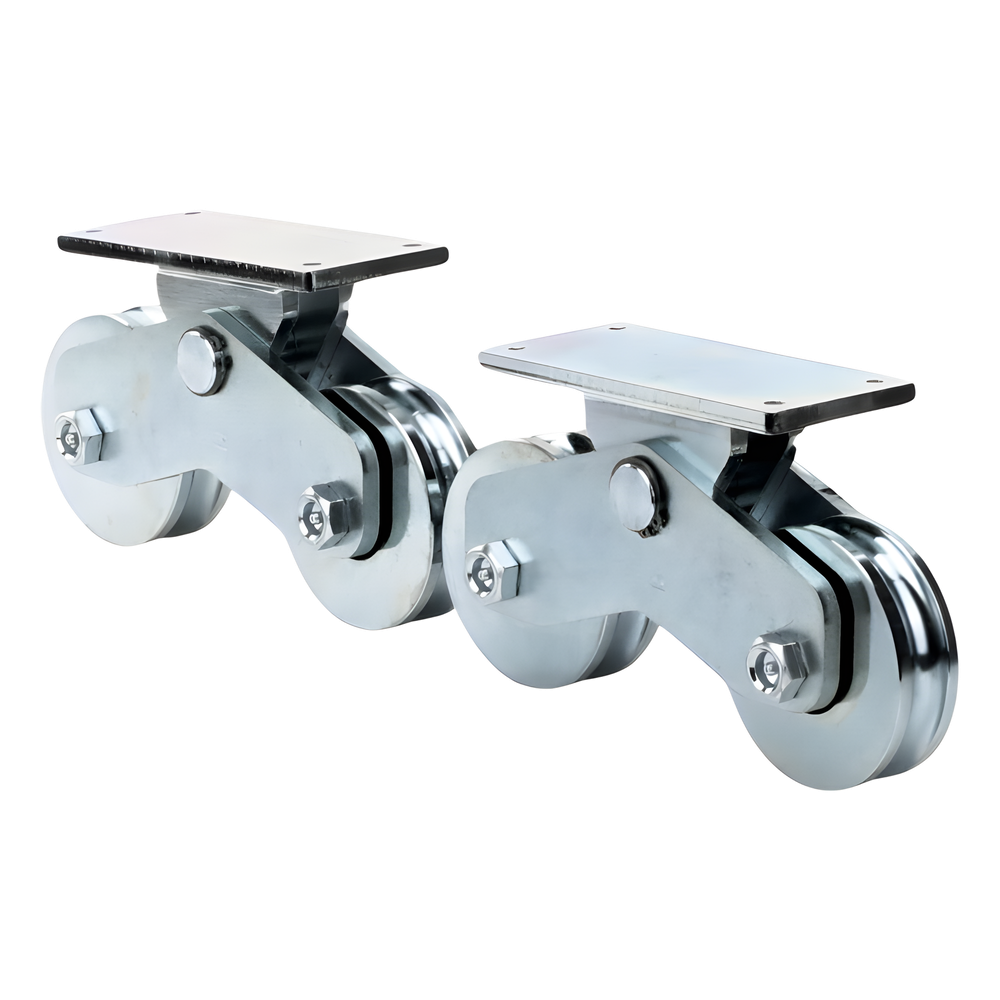 Rueda Doble de 12 cm / Capacidad Para Puertas de hasta 1200 kg / Canal Tipo "U"