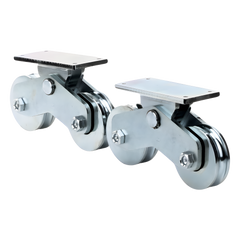 Rueda Doble de 12 cm / Capacidad Para Puertas de hasta 1200 kg / Canal Tipo "U"