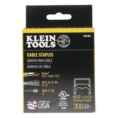 Paquete de 300 Grapas con Aislamiento, para Cables NM (RomexÆ) como 14/3, 14/3G, 12/3 y otros cables de hasta 11/32 x 19/32 (9 mm x 15 mm / 0.35 x 0.59 pulgadas).