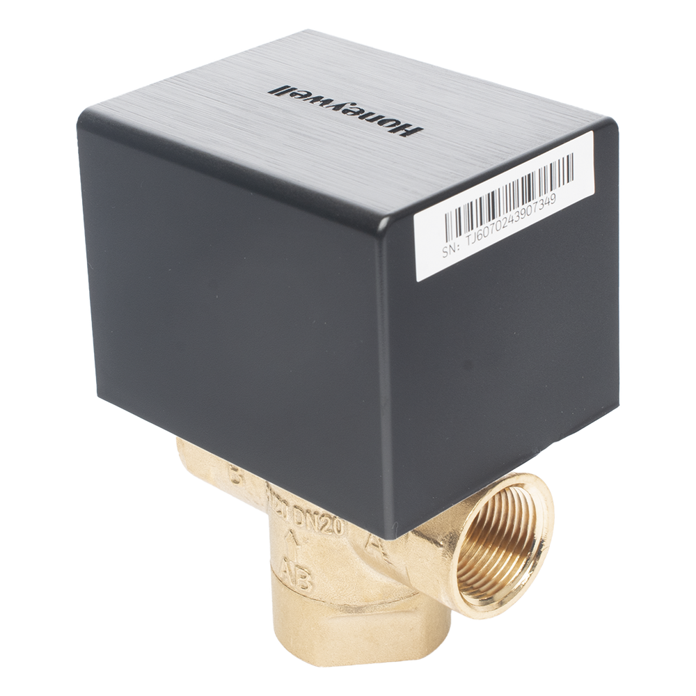 Válvula de control eléctrica de 3 vías para fancoil, retorno por resorte, normalmente cerrada, 110 V CA, DN20 (3/4"), conexión NPT