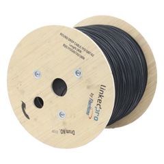 Carrete de 2 km de Fibra Óptica Aérea Tipo Drop Redonda (Figura 0) G.657A2, Monomodo, 1 Hilo, Forro de 3 mm