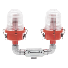 Lámpara de Obstrucción Roja Certificada/ Luz Fija Tipo L-810 Doble LED/ 120 - 240 Vca/ Luz Infraroja