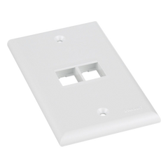 Placa de Pared Vertical, Salida Para 2 Puertos Keystone, Color Blanco