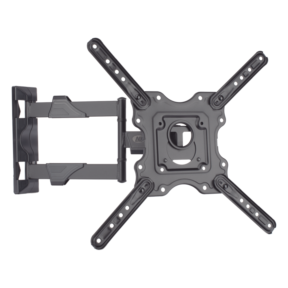 Montaje de Pared Articulado P4-NB / Pantallas de 32" a 55" / VESA 100x100 a 400x400 mm / Carga 27.2 kg (60 lbs) / Inclinación +8° a -5° / Giro 180° / Distancia de Pared 5 a 40 cm / Acero