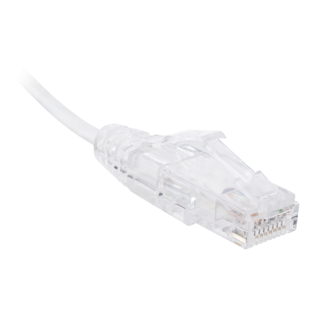 Cable de Parcheo Slim UTP Cat6 - 30 cm (11.81 Pulgadas) Blanco, Diámetro Reducido (28 AWG)