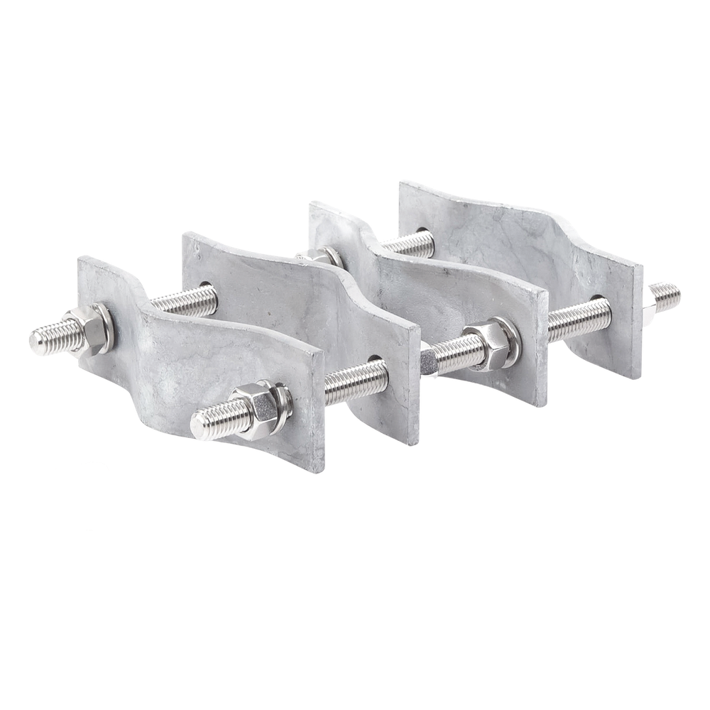Juego de Dos Abrazaderas Dobles para Mástiles de 3.8 a 8.9 cm, con Separación entre centros de 12 cm.