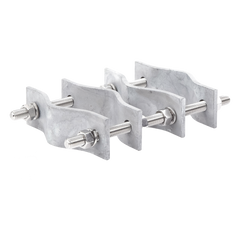 Juego de Dos Abrazaderas Dobles para Mástiles de 3.8 a 8.9 cm, con Separación entre centros de 12 cm.
