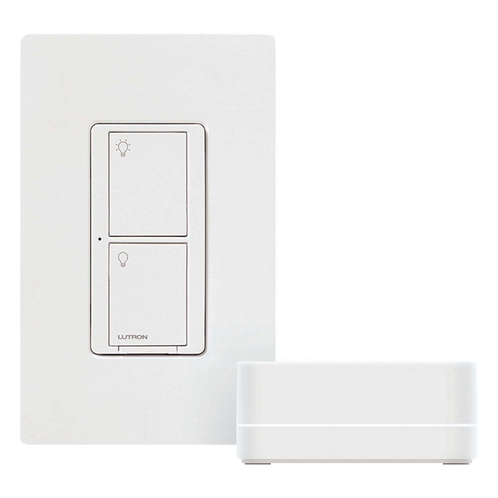 Kit de inicio Caseta Wireless con hub Smart Bridge, interruptor on/off inteligente de 5 A con neutro y placa Claro, control por app y asistentes de voz