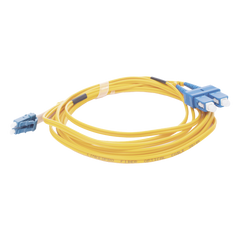 Jumper de Fibra Óptica Monomodo 9/125 LC/UPC-SC/UPC, PVC, 2.0 mm, Dúplex, Amarillo, 3 Metros (9.84 Pies)