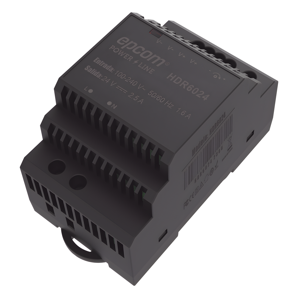 Fuente de Poder Industrial Entrada: 100-240 Vca / Salida: 24 Vcc/ 2.5 A/ 60 W/ Riel Din