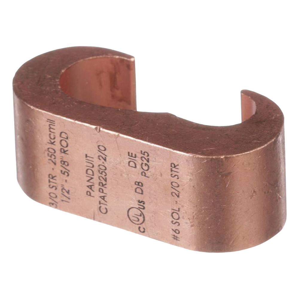 Conector de compresión a tierra de cobre Panduit CTAPR2/0-2-L, 1Pz