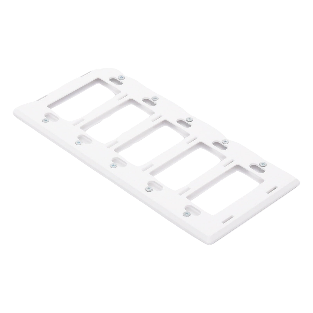 Placa de pared Claro de 5 espacios sin tornillos visibles, color blanco brillante, para atenuadores, apagadores y controles Pico Lutron