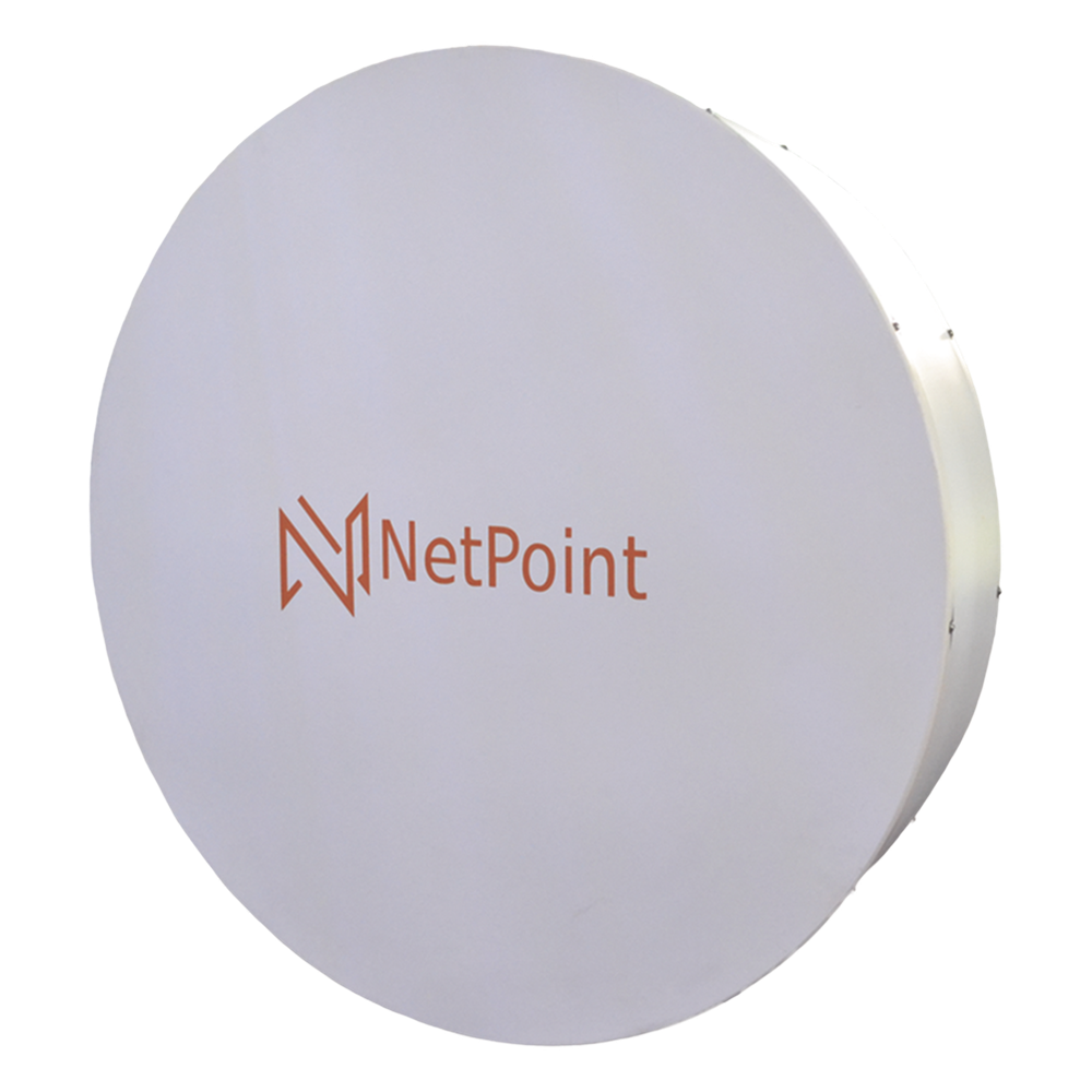 Antena de parabola profunda, blindada, con supresión al ruido de 6 ft, 4.9-6.4 GHz, Ganancia 41 dBi con SLANT de 45 ° y 90 °, ideal para distancias superiores a 100 km, Conectores N-hembra, montaje con alineación milimétrica.