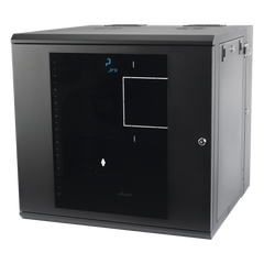 Gabinete Abatible de Pared (Con Marco Trasero) con Rack 19" de 12 Unidades. Ventana de Cristal Templado.