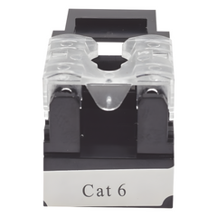 Módulo Jack Keystone Cat6 con Terminación 110 (Punchdown) para Faceplate - Color Negro