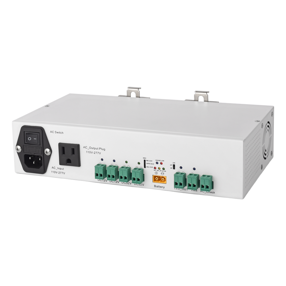Fuente de Alimentación / 52V 3A + 12V 5A / Respaldo Batería / Riel DIN / Protecciones Sobrecarga-Cortocircuito / Telecomunicaciones