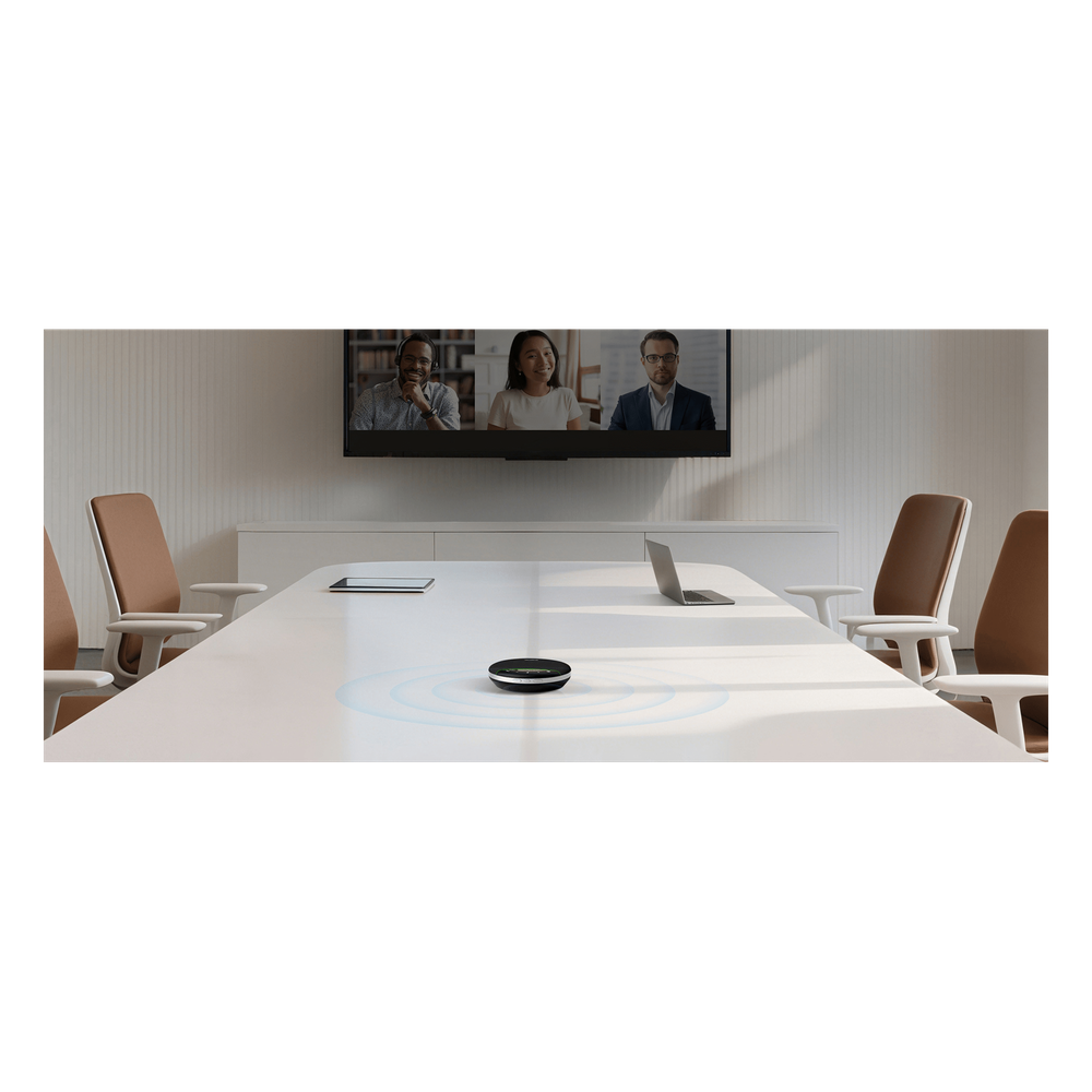 Yealink SP96, altavoz portátil con micrófono integrado, Bluetooth 5.3 con adaptador USB-C/A, alcance de captación de voz de 5 m, 26 horas de conversación, cancelación de ruido con IA.