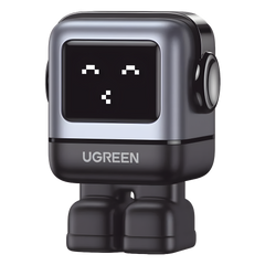 Cargador RobotGaN de 65W Serie UNO | 3 Puertos de Carga Rápida | 2 USB-C | 1 USB-A | PD 3.0 | QC 4.0 | Carga Inteligente | Tecnología GaN II | Zapato Magnético Extraíble | Carcasa Ignífuga | Pantalla LED