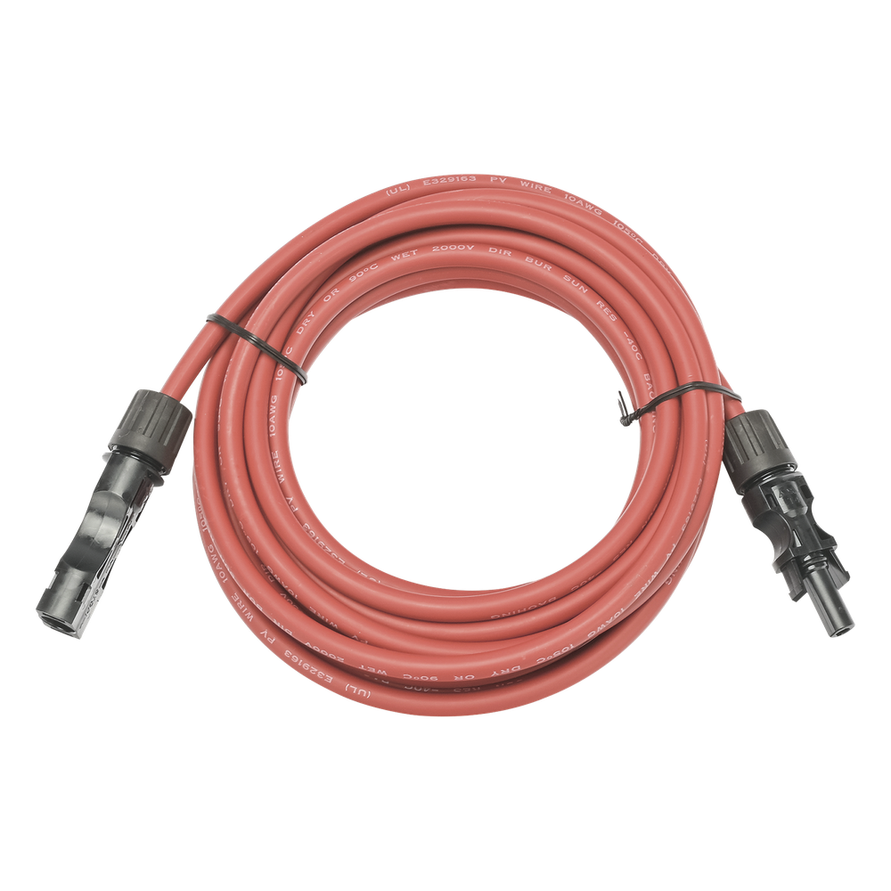 Cable Fotovoltaico, 2.5 m, Rojo, Calibre 10 AWG con Terminal MC4-M en Ambos Extremos