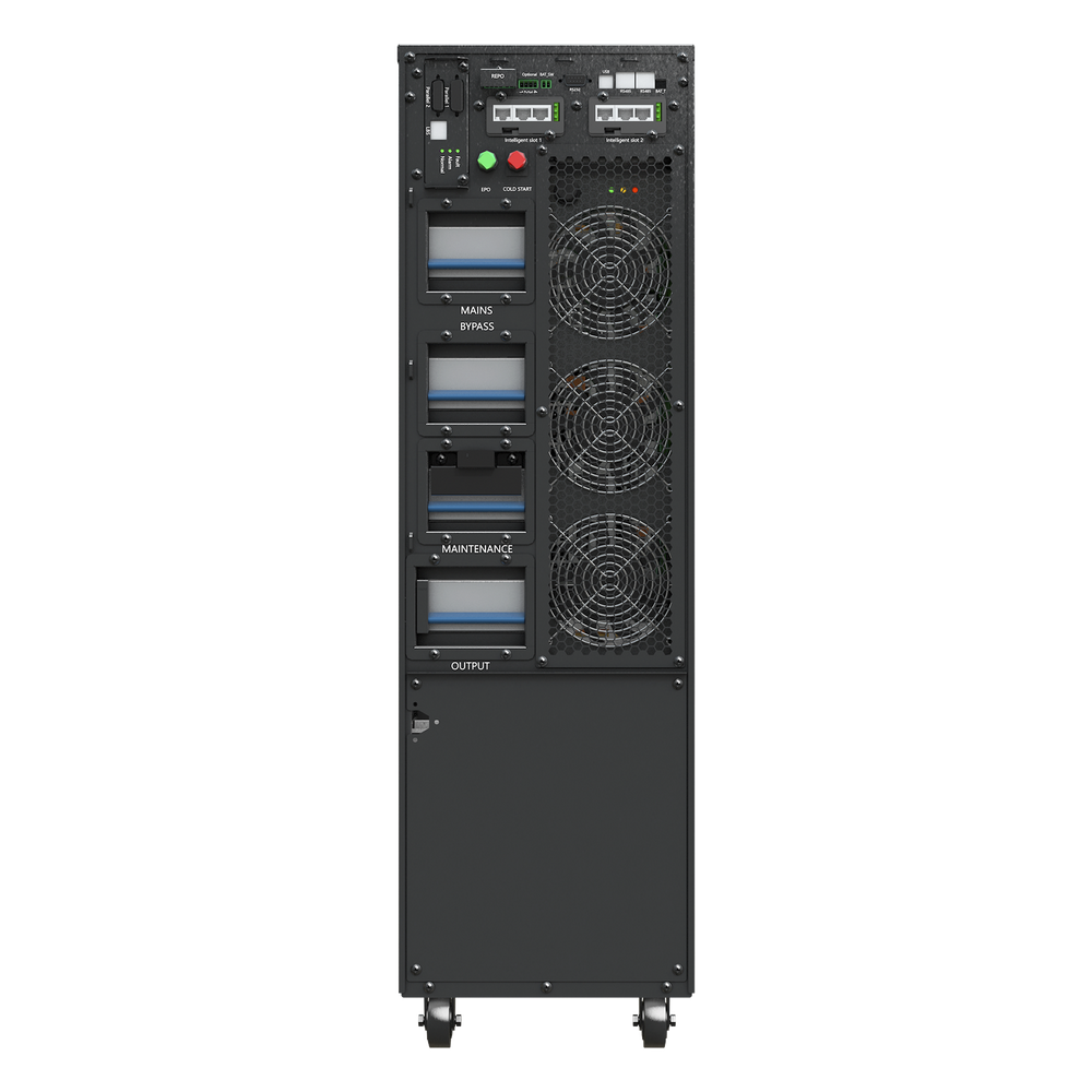 UPS de 15000 VA/10000 W, Online Doble Conversión, 3F 200 - 240 Vac de Entrada, 3F 200 - 240 Vac de Salida, Terminal Hardwired, Onda Senoidal Pura, Torre o Rack de 6 UR, Con 3 Tomas NEMA L6-30R