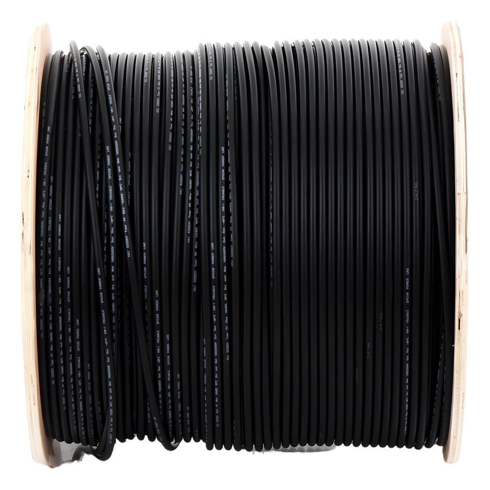 Carrete de 500 Metros / Cable Fotovoltaico Negro / 6mm² (10AWG) / Material COBRE /  2000 Vcc