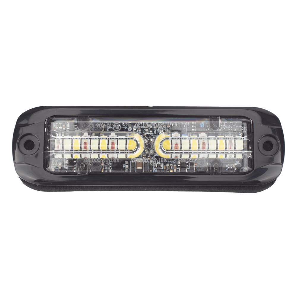 Luz Auxiliar de 18 LEDS, Tricolor Rojo/Azul/Blanco, Lente transparente