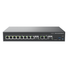 4 en 1: Firewall Nueva Generación, Router, PBX IP /Switch 10 Puertos Gigabit (4 PoE +) / 2 Puertos SFP 2.5 Gigabit / 3 puertos WAN fijos