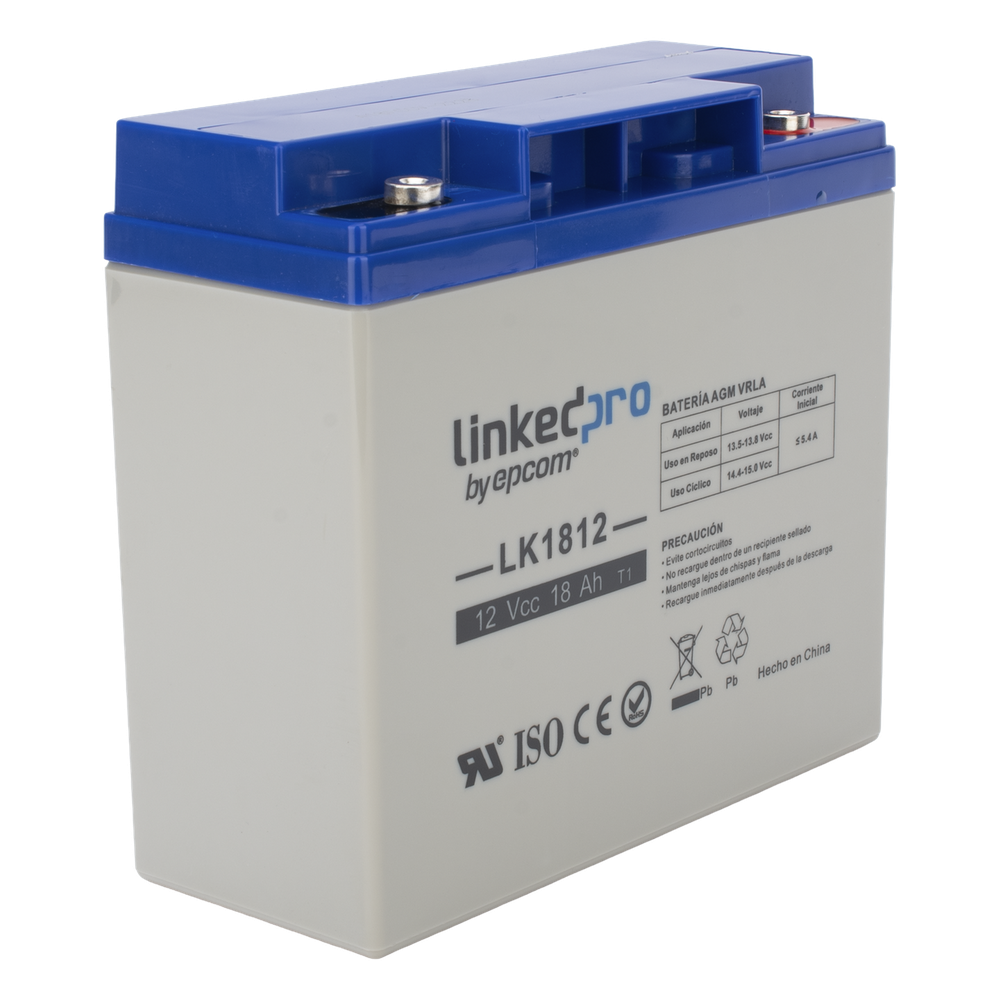 Batería de respaldo 12 V  |  18 Ah  |  AGM | Especial para Seguridad Electrónica | UPS | Sistemas de Emergencia | Vida útil 5 años | Terminales M5