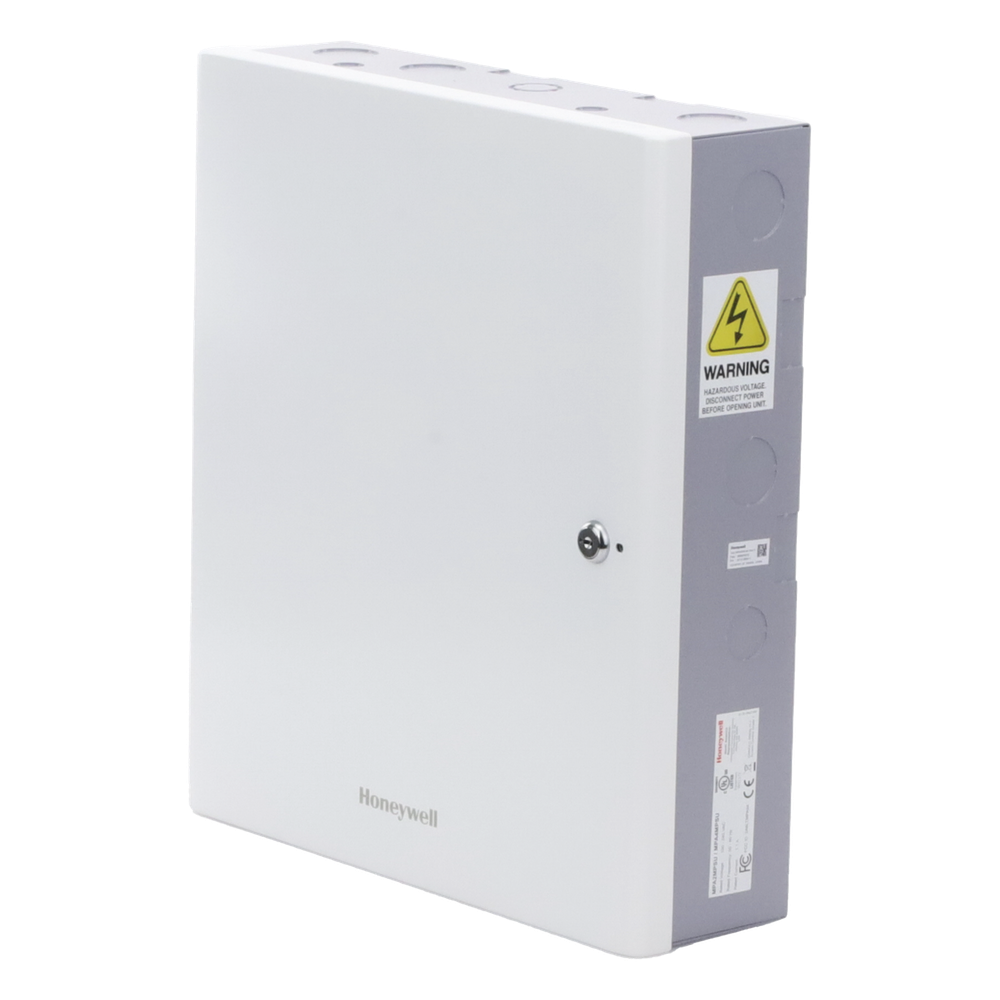 Controlador de acceso IP para 4 puertas con caja metálica, fuente de alimentación y batería incluidas, compatible OSDP v2 y Wiegand