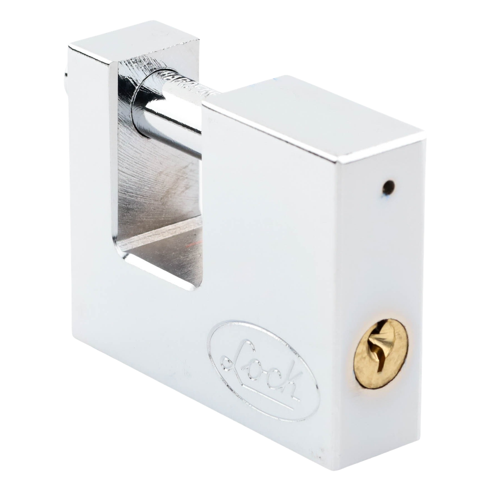 Candado para Cortina Metálica / Medida 70 mm/ Acabado Cromo Satinado/ Nivel de Seguridad 6 / Llave Estándar.