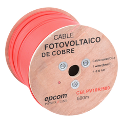 Carrete de 500 Metros / Cable Fotovoltaico Rojo  / Material COBRE / 6mm² (10AWG) / 2000 Vcc