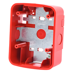 Caja de Montaje en Pared para Bocina y Bocina con Lampara Estroboscopica y para montaje en Techo de Bocinas, Color Rojo