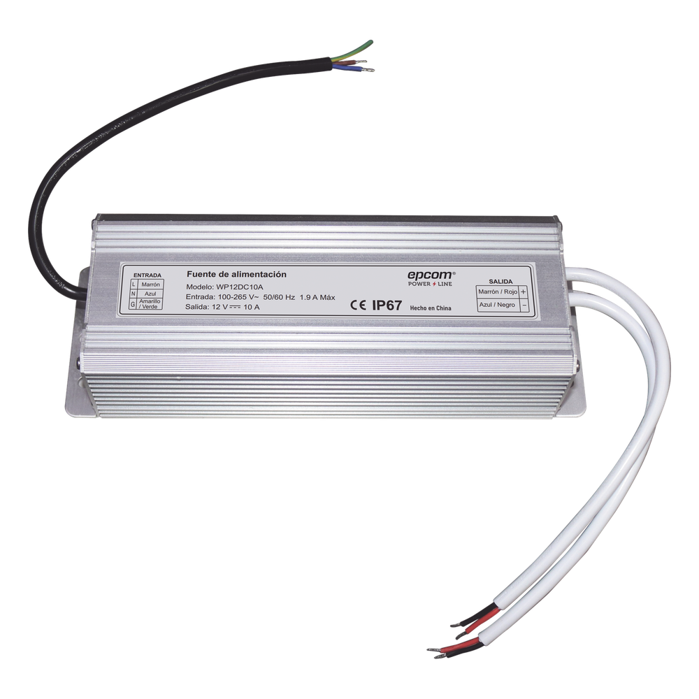 Fuente 12 V | 2 SALIDAS A 5 AMPER | 10 Amperes Totales | Waterproof | Intemperie grado IP67