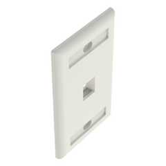 Placa de Pared Vertical, Salida Para 1 Puerto Keystone, Con Espacios Para Etiquetas, Color Blanco Mate