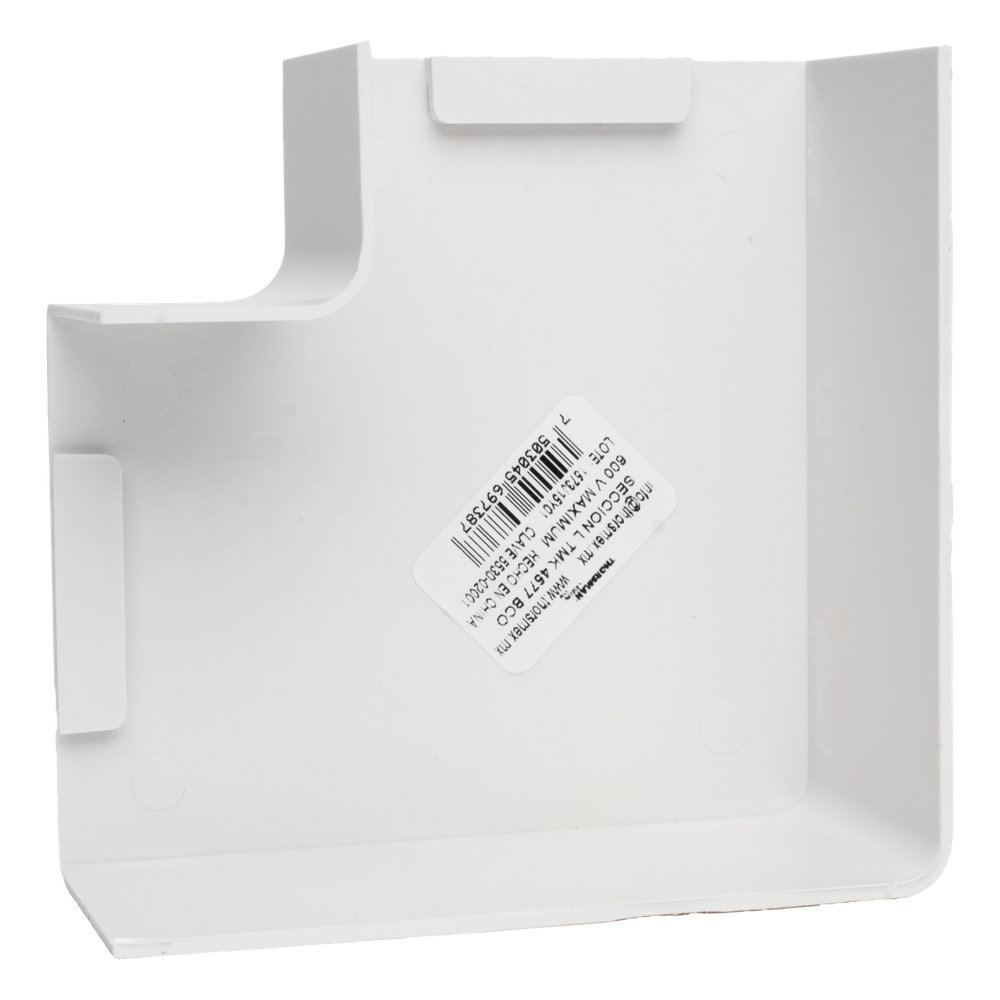 Sección en "L" Color Blanco de PVC Auto Extinguible, Para Canaleta TMK-4577 (5530-02001)