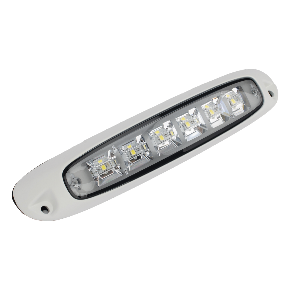 Luz Auxiliar de Escena de 6 LED, Blanco, Lente Transparente, Bisel Blanco