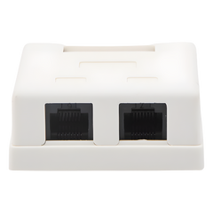 Caja de Pared con 2 Puertos, Incluye 2 Jacks UTP Cat5e Keystone