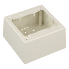 Caja de Pared Superficial Doble, con Divisor Opcional, Uso Universal con Placas de Pared, Color Blanco Mate
