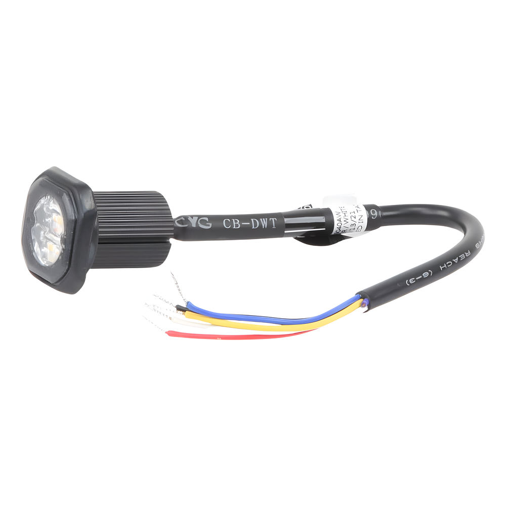 Estrobo Empotrable de 6 LED, Ambar/Blanco, Lente Transparente