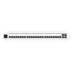 UISP Switch Pro – Switch PoE de 220 W (27 V) con 24 Puertos GbE, 16 Puertos PoE Pasivo 27 V y 4 Puertos SFP+ 10G