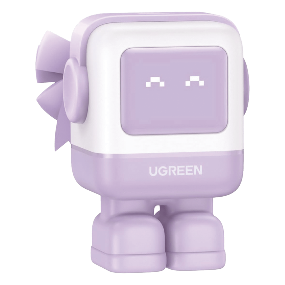 Cargador Mini GaNRobot 30W serie UNO | 1 USB-C de Carga Rápida | Tecnología GaN II | Multiprotocolo PD/QC/SCP/FCA | Carga Inteligente | Pantalla LED | Zapato Magnético Extraíble | Thermal Guard | Color Lila.