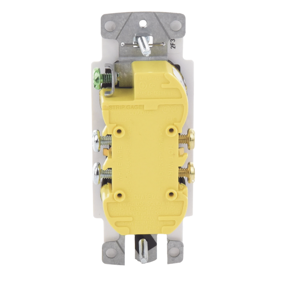 Tomacorriente dúplex 15 A 125 V de la línea Claro y Satin Colors en color Snow, para caja de pared estándar, placa se vende por separado