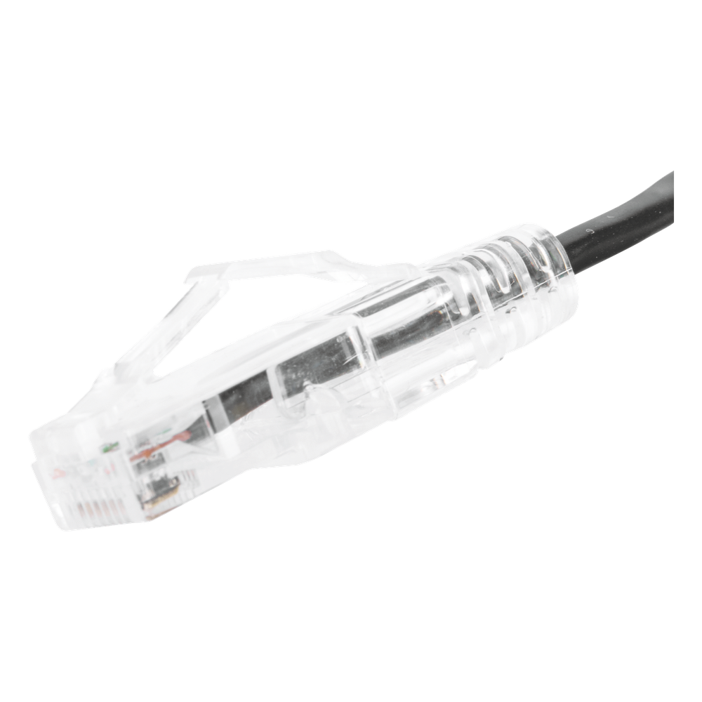 Cable de Parcheo Slim UTP Cat6 - 20 cm (7.87 Pulgadas) Negro Diámetro Reducido (28 AWG)