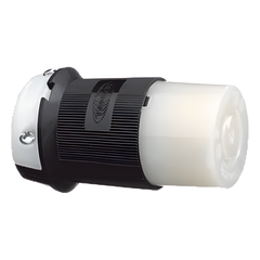 Conector Industrial con Bloqueo de Media Vuelta / 20 A 125 V CA / 2 Polos 3 Hilos / Nema L5-20R / Color Blanco y Negro.