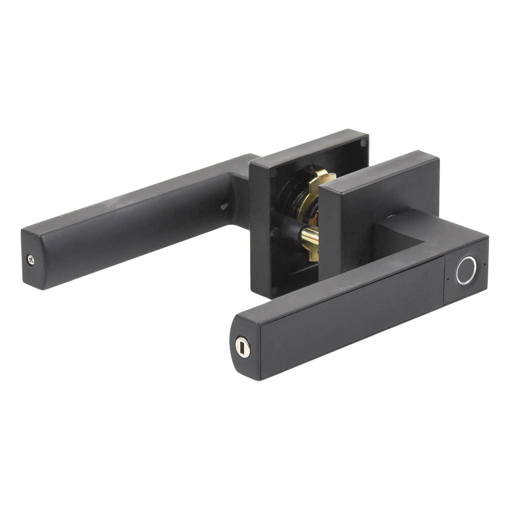Manija Castelli Biométrica/ Acabado Negro / 30 usuarios/Para Puerta Izq o Derecha de 60-70mm
